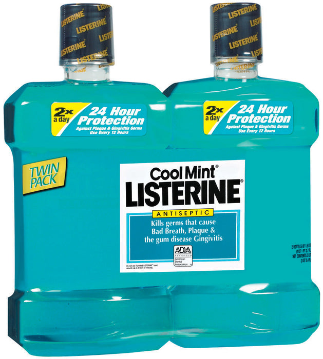 Listerine Cool Mint Antiseptic Mouthwash, 2 x 1.5 L