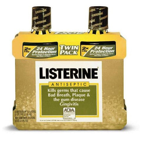 Listerine Original Antiseptic Mouthwash, 2 x 1.5 L