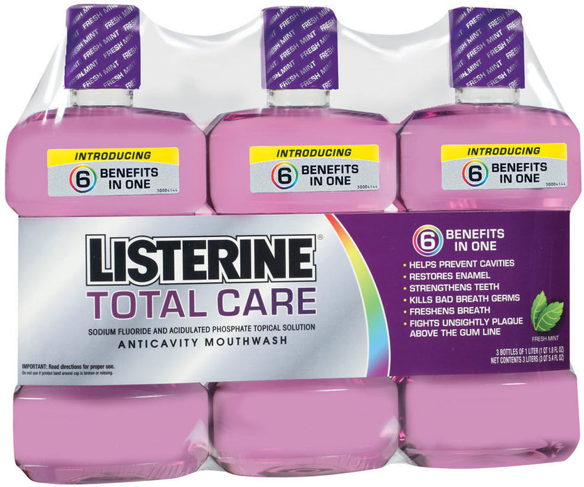 Listerine Total Care Anticavity Mouthwash, 3 x 1 L