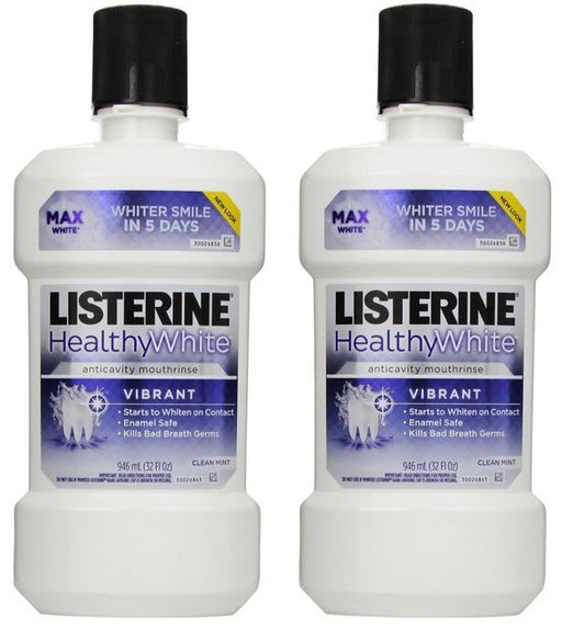 Listerine Healthy White Anticavity Mouthrinse, Max White, 2 x 1.5 L