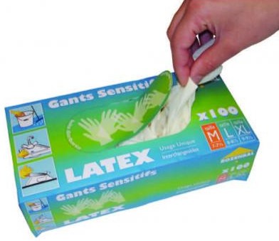 Rozenbal Latex Gloves, Size M, 100 ct