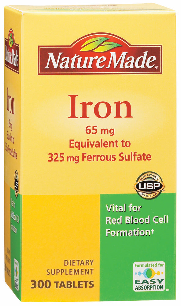 Nature Made Iron Tablets, 65 mg, 300 ct 