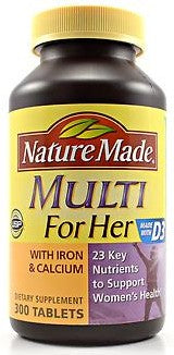 Nature Made Multivitamin for Her with Iron & Calcium, 300 ct 