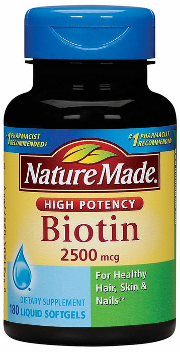 Nature Made High Potency Biotin Softgels, 2500 mg, 180 ct