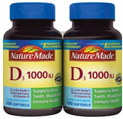 Nature Made Vitamin D3 Value Pack Softgels, 1000 IU, 2 x 300 ct