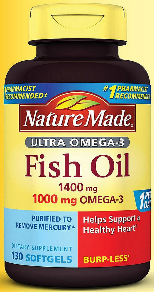 Nature Made 1400mg Fish Oil & 1000mg Omega 3 Softgels, 130 ct