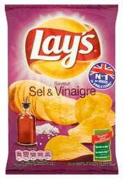 Lay's Salt & Vinegar Potato Chips, 145 gr