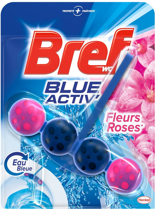 Bref WC Blue Active Toilet Freshener, Roses, 50 gr