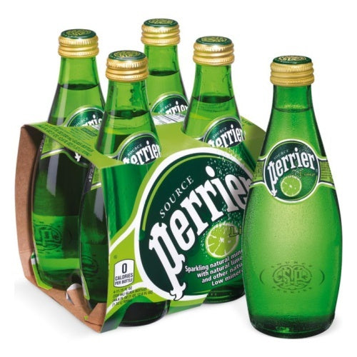 Perrier Sparkling Water, Lime, 4 x 330 ml