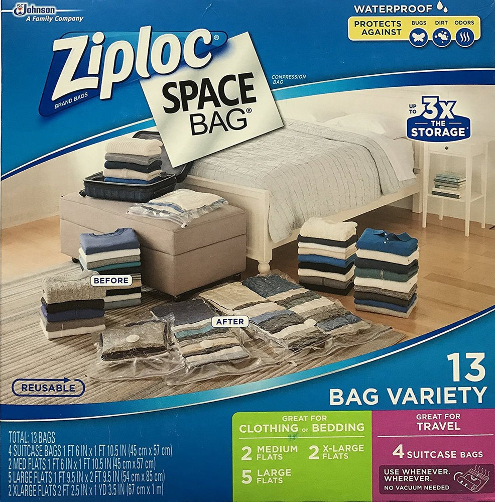 Ziploc Space Bag Variety, 3x the Storage, 13 ct
