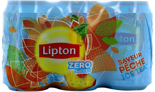 Lipton Ice tea Peach Zero Sugar Cans, 6-Pack, 6 x 330 ml