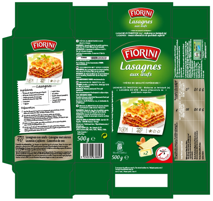 Fiorini Lasagna Sheets, 500 gr