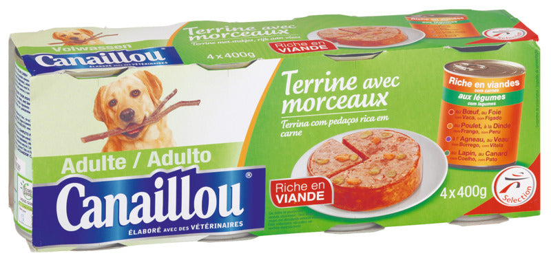 Canaillou Dog Food With Poultry & Carrots, Value Pack , 4 x 400 gr