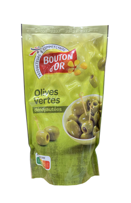 Bouton d' Or Pitted Green Olives , 600 gr