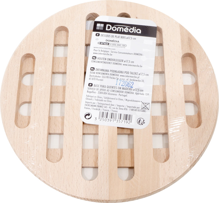 Domedia Round Wooden Trivet, 17.5 cm