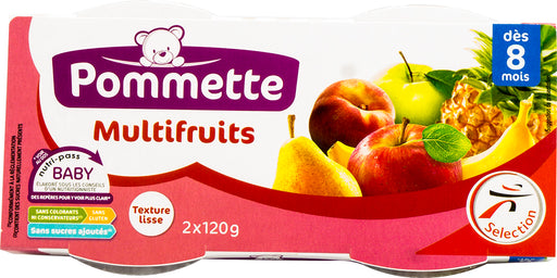 Pommette Multifruit Compote, 8 Months, 2 x 120 gr
