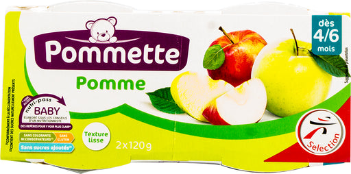 Pommette Apple Compote, 4/6 months, 2 x 120 gr