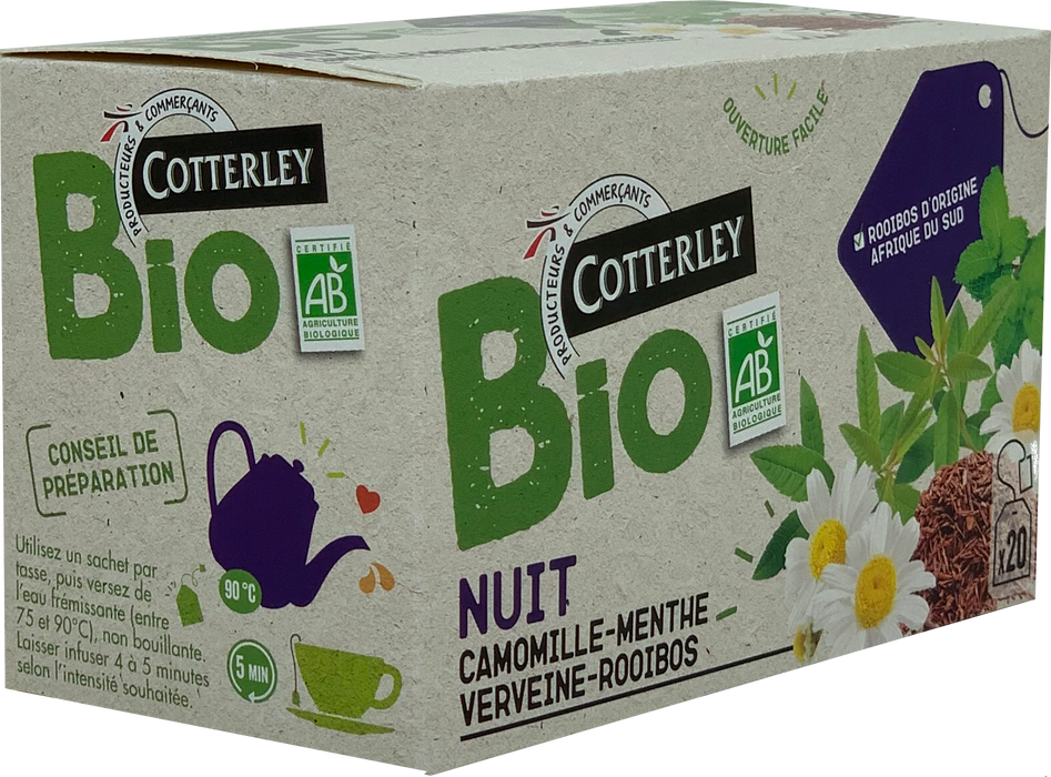 Cotterly BIO Night Infusion Tea Bags, 20 ct