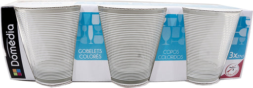 Domedia 27 cl Colored Glass Cups, White, 3 ct