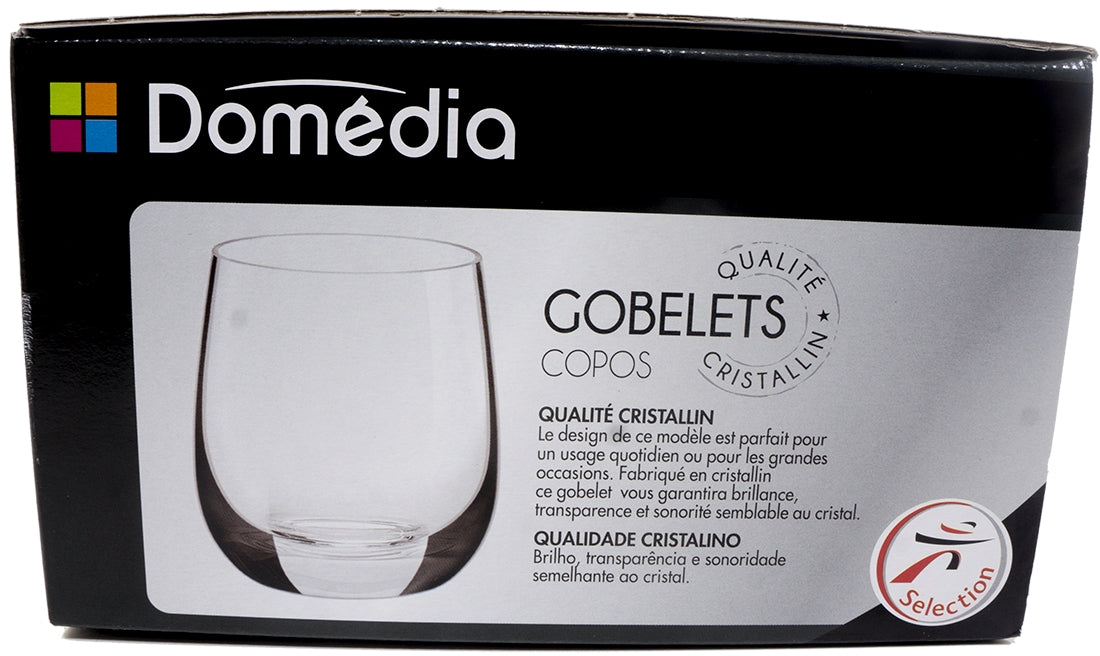 Domedia 46 cl Cristal Clear Glass Cups, 4 ct