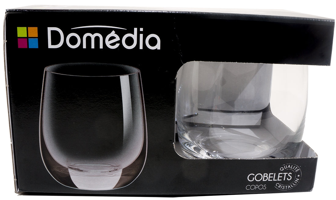 Domedia 46 cl Cristal Clear Glass Cups, 4 ct