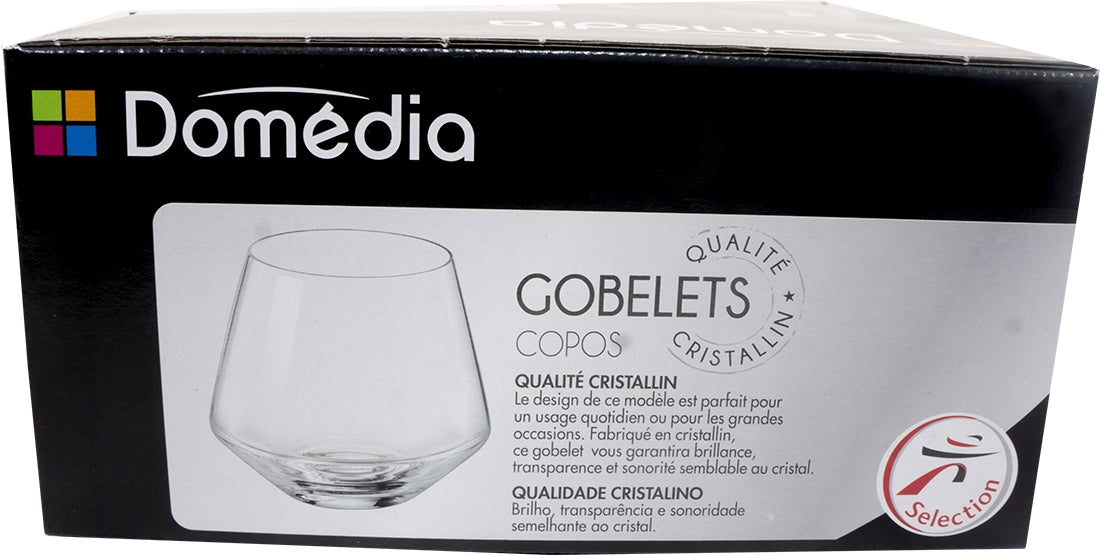 Domedia 39 cl Cristal Clear Glass Cups, 4 ct