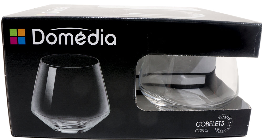 Domedia 39 cl Cristal Clear Glass Cups, 4 ct