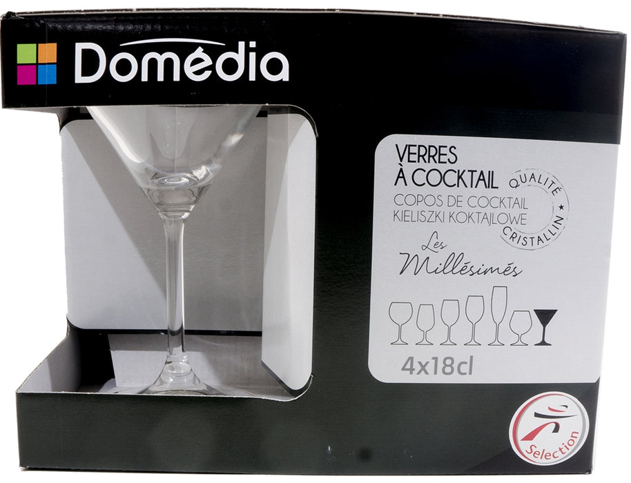 Domedia 18 cl Cristal Clear Cocktail Glasses, 4 ct