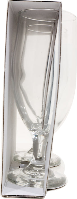Domedia 40 cl Cristal Clear Footed Pilsner Glasses, 2 ct