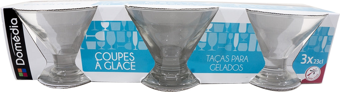 Domedia 23 cl Glass Ice Cream Cups, 3 ct