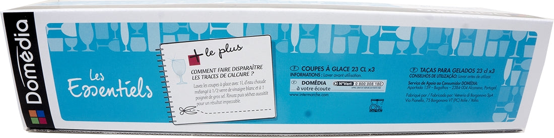 Domedia 23 cl Glass Ice Cream Cups, 3 ct