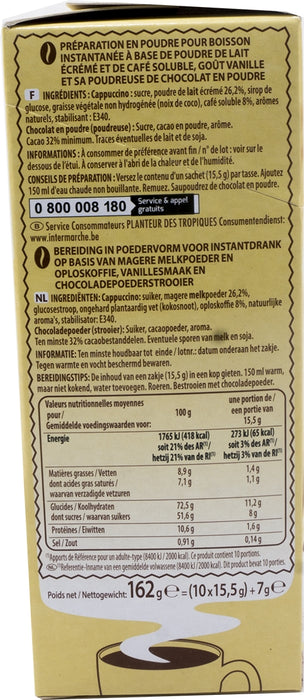 Planteur des Tropiques Vanilla Cappuccino Instant Coffee, 10 ct