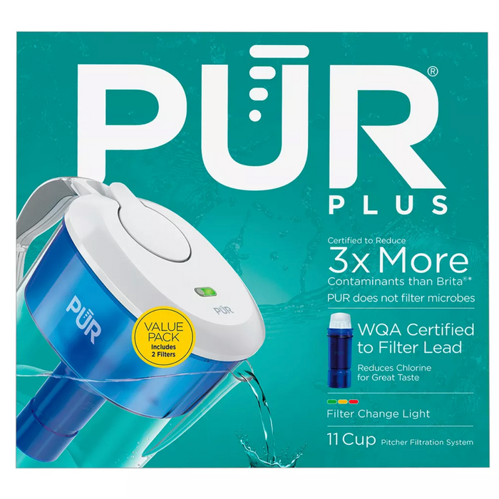 Pur 11-Cup Water Filtration Pitcher With Two Replacement Filters , 1 pc