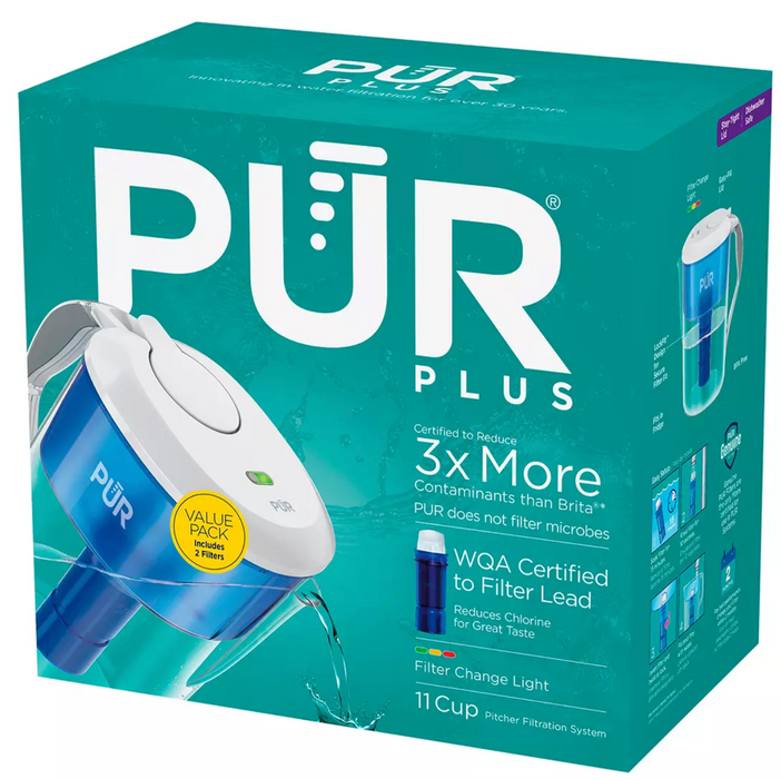 Pur 11-Cup Water Filtration Pitcher With Two Replacement Filters , 1 pc