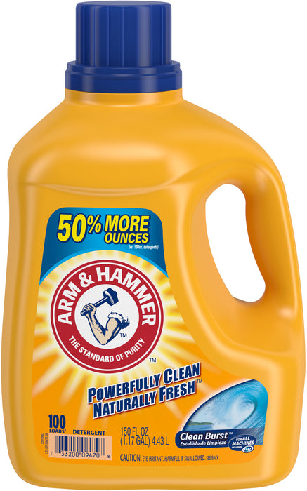 Arm & Hammer Clean Burst Liquid Laundry Detergent , 150 oz