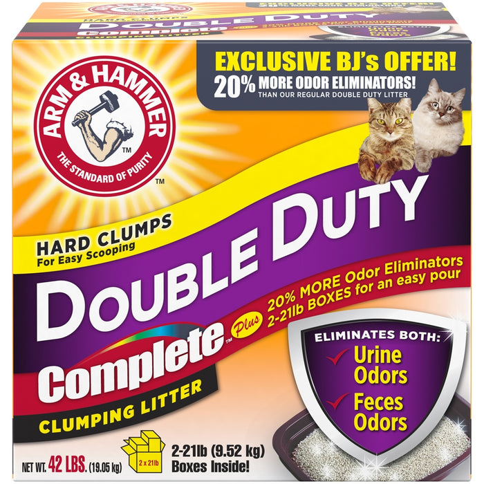 Arm & Hammer Double Duty Complete Clumping Cat Litter Box, 42 lbs