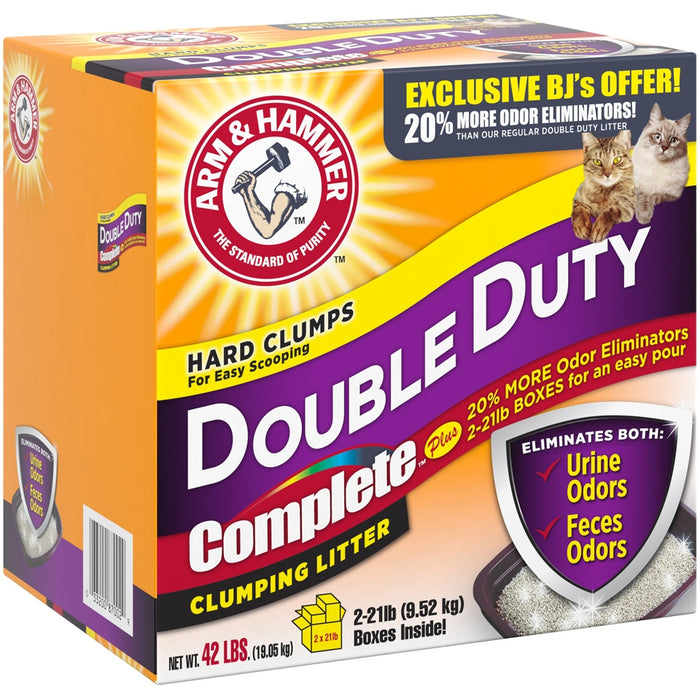 Arm & Hammer Double Duty Complete Clumping Cat Litter Box, 42 lbs