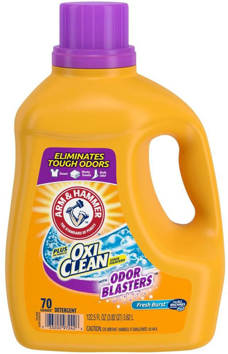 Arm & Hammer Oxi Clean With Odors Blasters Liquid Laundry Detergent, 150 oz