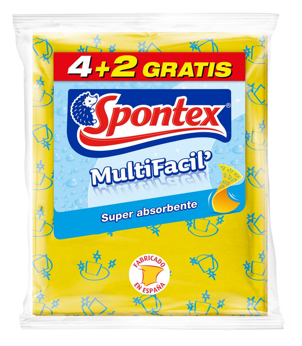 Spontex Muliti Facil  Multi-Purpose Cloths, 6 ct