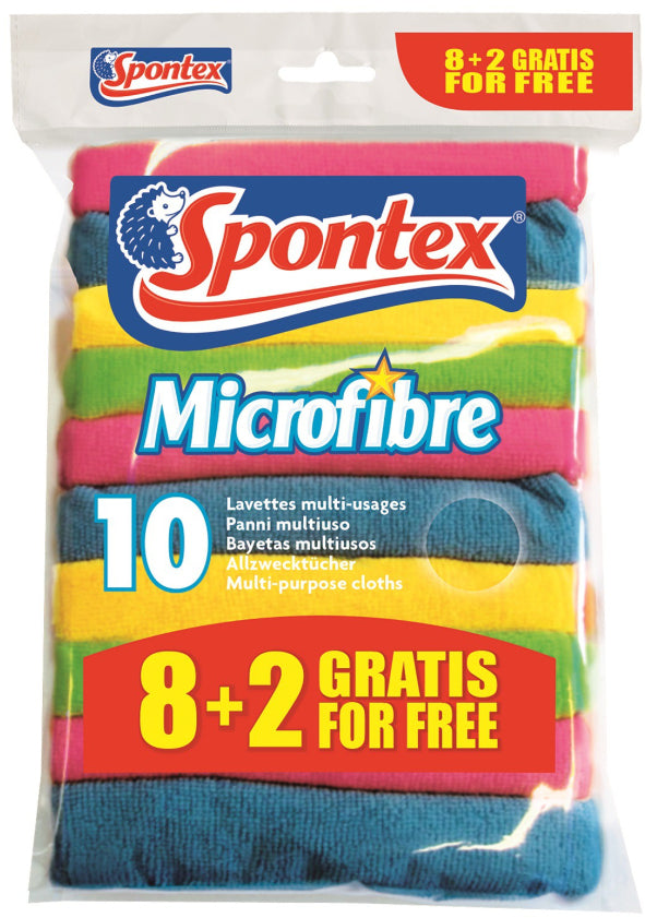 Spontex Microfiber All-Purpose Cloths, 10 ct
