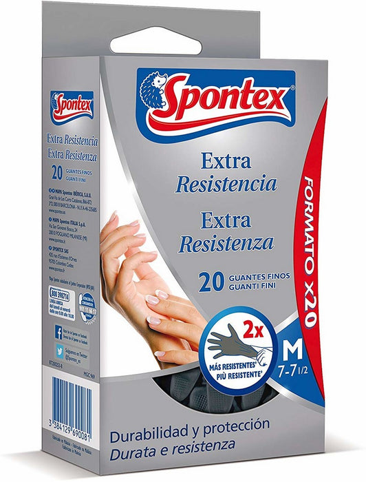 Spontex Black Protect Disposable Gloves, Medium, 20 ct