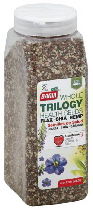 Badia Trilogy Health Seeds, Flax-Chia-Hemp, 21 oz