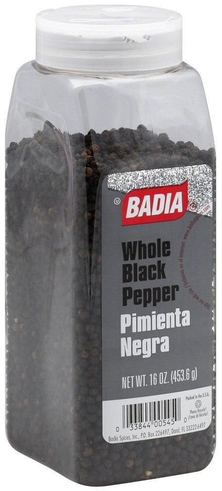 Badia Whole Black Pepper 16 Oz —