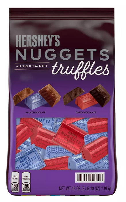 Hershey's Nuggets Assorted Milk & Dark Chocolate Truffles Candy, Variety Pack , 42 oz