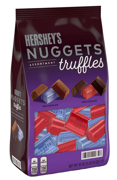 Hershey's Nuggets Assorted Milk & Dark Chocolate Truffles Candy, Variety Pack , 42 oz