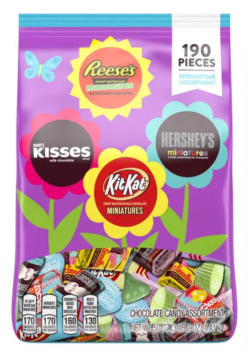 Hershey's Springtime Chocolate Assortment, Easter Candy, Bulk, 190 Pieces , 50 oz