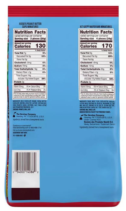 Hershey's Assorted Milk & Dark Chocolate Candy Bag , 48.2 oz