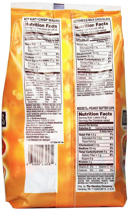 Hershey's Snack Size Variety-Pack, HMilk Chocolate Bars, Reese's & KitKat, 20.3 oz