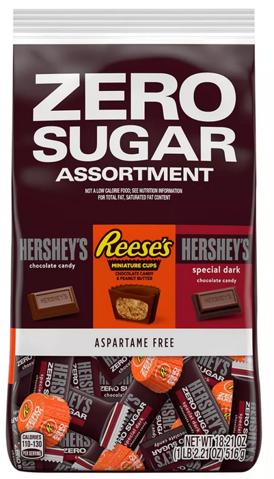 Hershey's Zero Sugar Assortment Chocolates , 18.21 oz