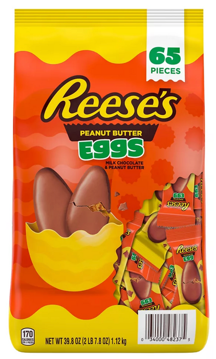 Reese's Milk Chocolate Peanut Butter Eggs Candy Bag , 65 ct